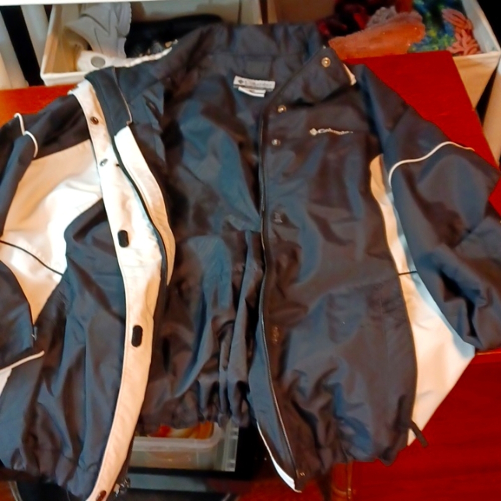 Columbia Womans Black & White Athletic WaterProof Wind Breaker Jacket 1XL - Picture 8 of 13